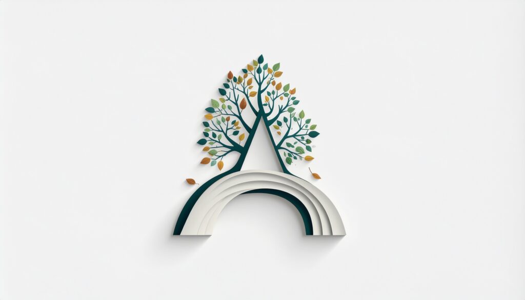 papierkunst boom met letter A